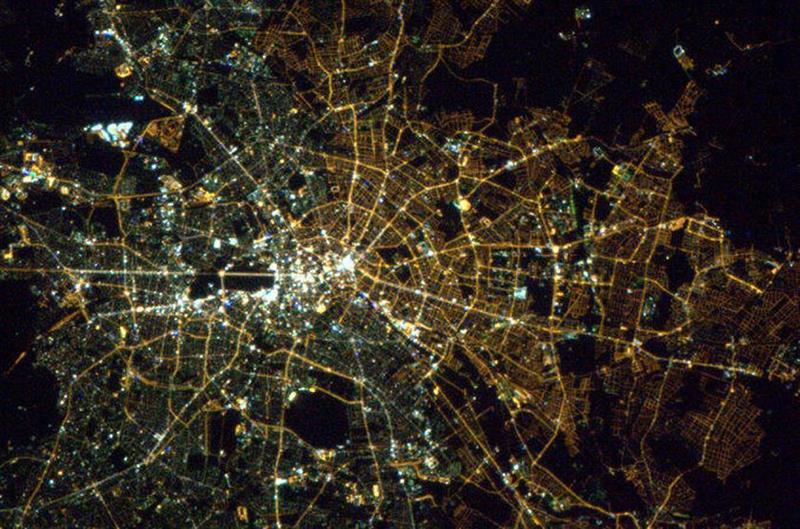 You can see the border between East and West Germany from space due to different light bulbs.