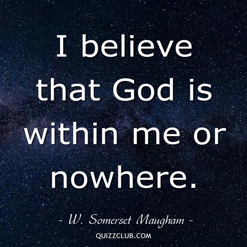 Culture Story: I believe that God is within me or nowhere.