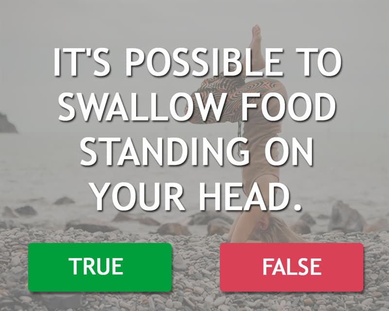 Science Story: It's possible to swallow food standing on your head.