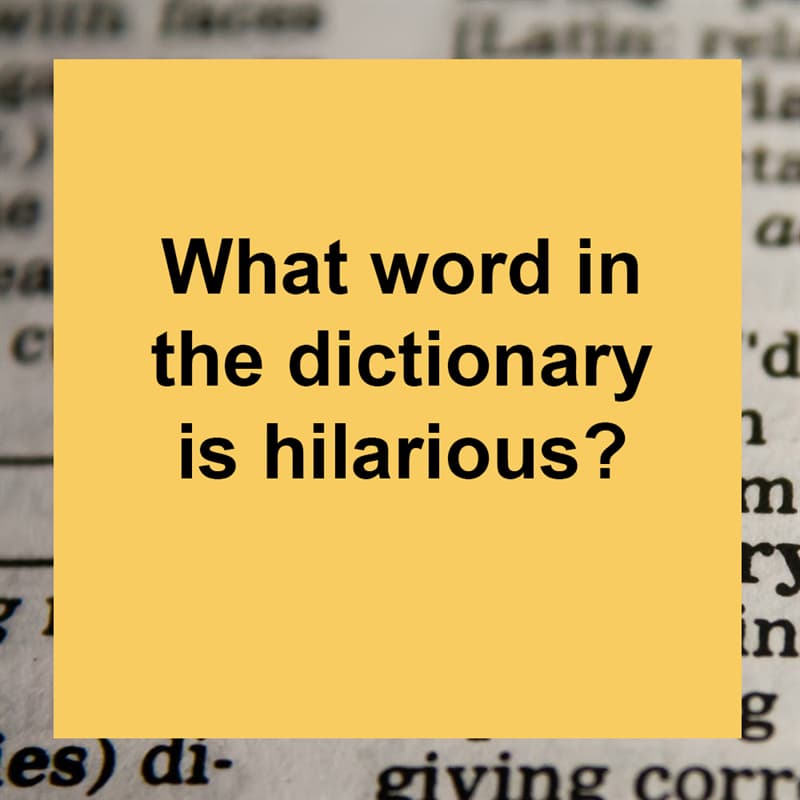 IQ Story: What word in the dictionary is hilarious?
