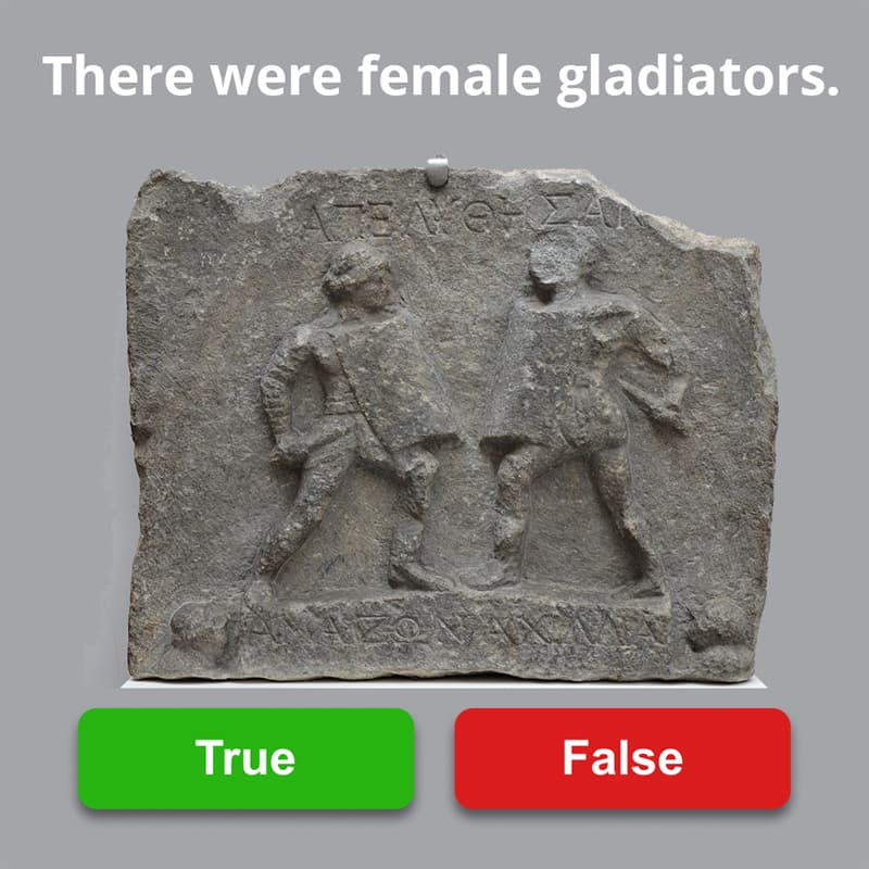 History Story: There were female gladiators.
