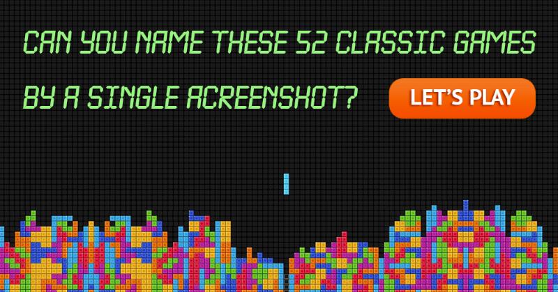 male Quiz Test: Can You Name These 52 Classic Games By A Single Screenshot?