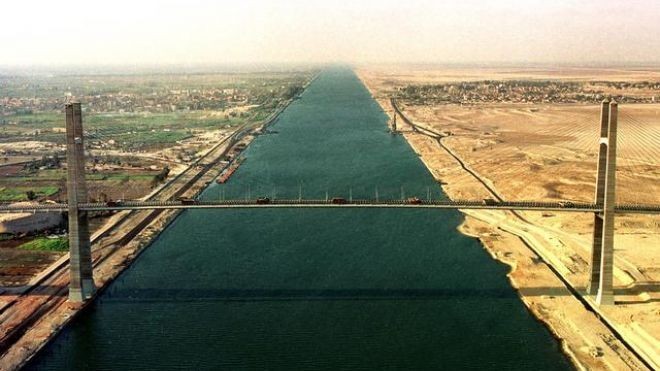 Geography Trivia Question: What continents does the Suez Canal separate?