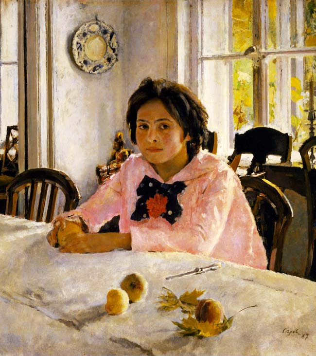 Культура Вопрос: Кто изображен на картине В.А. Серова "Девочка с персиками"?