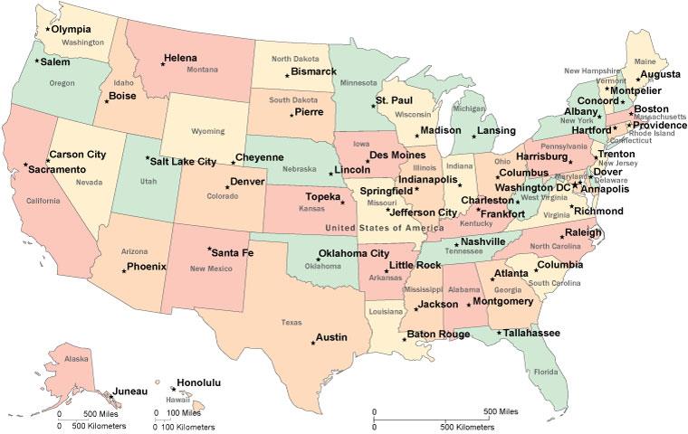 Geography Trivia Question: You can drive to every state capital in the continental United States.
