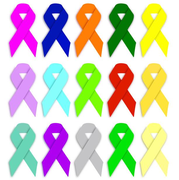Science Trivia Question: There are certain ribbons to show the awareness of cancer. Which ribbon in two colors represent Head & Neck Cancer?