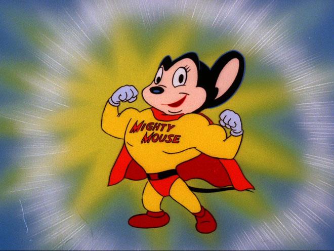 Culture Trivia Question: What comedian made it big mouthing to the theme song of Mighty Mouse?