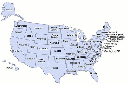 География Вопрос: Сколько штатов в США имеют названия, созвучные именам рек, протекающих по их территориям?
