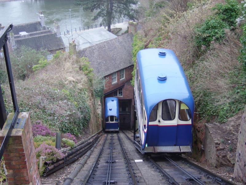 Geography Trivia Question: Where is the Britain's steepest cliff railway from the picture located?