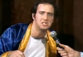 History Trivia Question: Which famous male wrestler did TV personality, Andy Kaufman, have a match against in April of 1982?