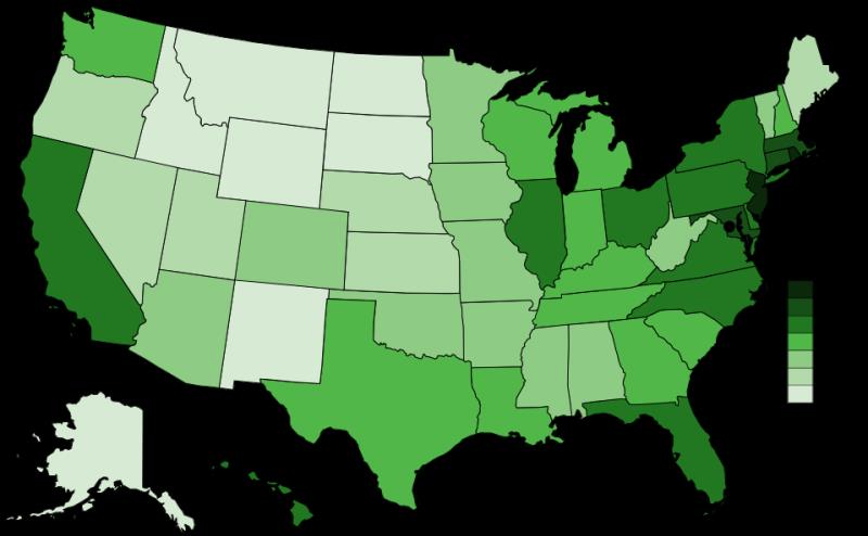 География Вопрос: Какой штат в США имеет самую низкую плотность населения?