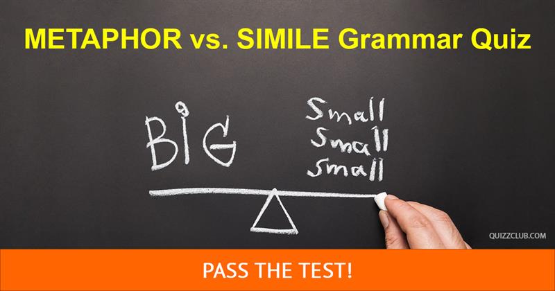 language Quiz Test: METAPHOR vs. SIMILE Grammar Quiz
