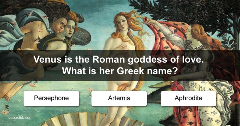 Culture Quiz Test: Can You Name The Greek Version Of The Roman Gods?