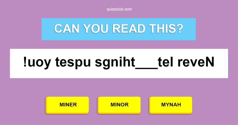 language Quiz Test: Can You Read Backwards?