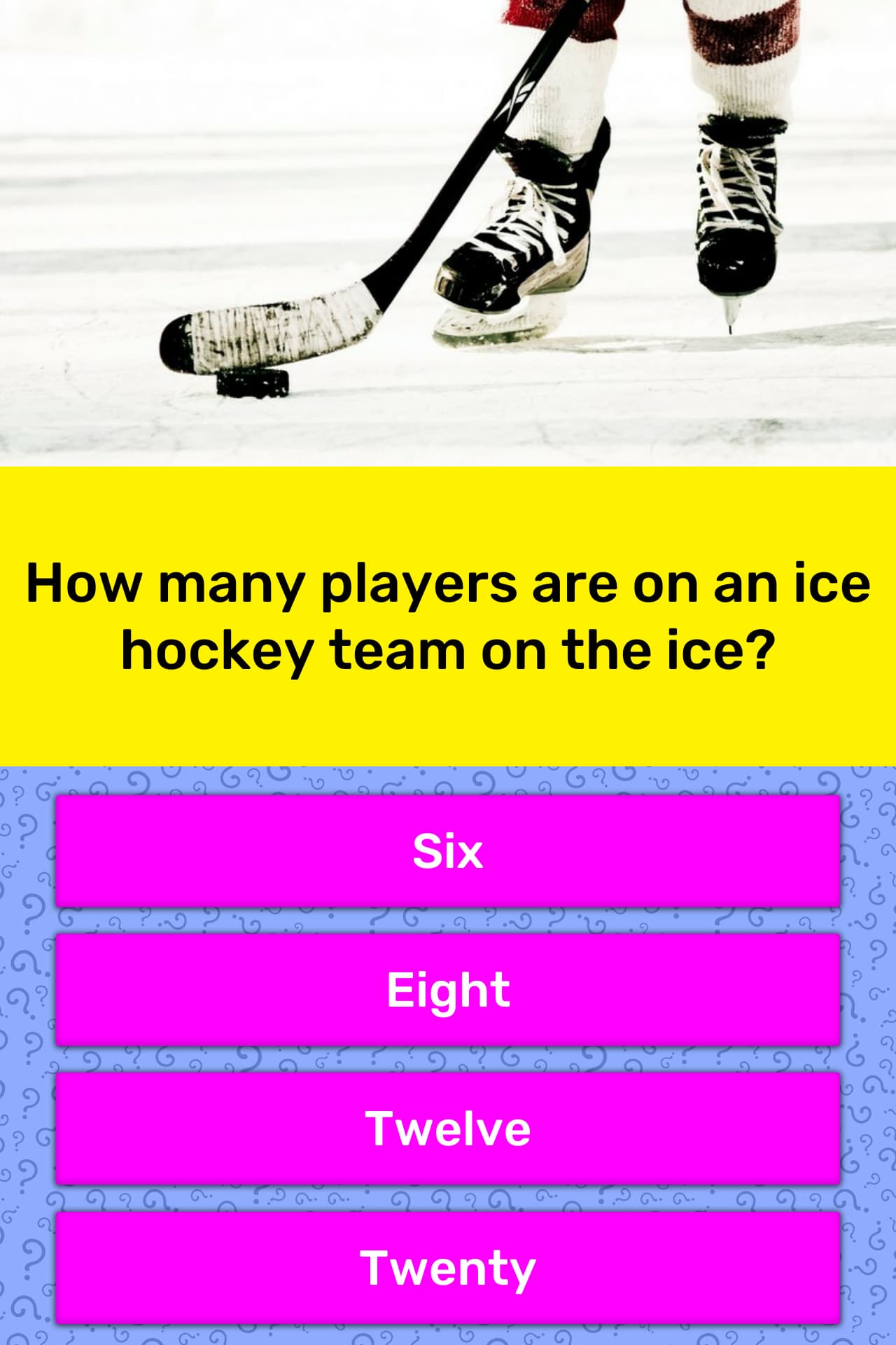 How Many Players Are On An Ice Trivia Answers Quizzclub