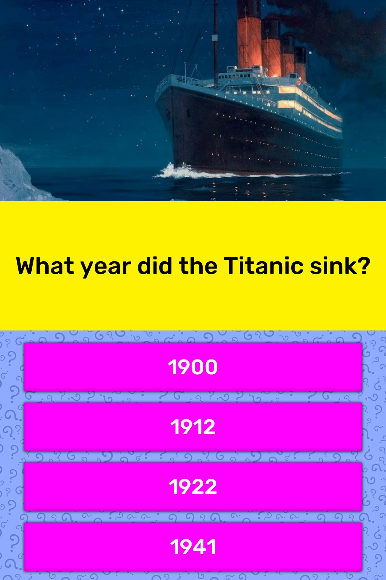 What year did the Titanic sink? Trivia Answers