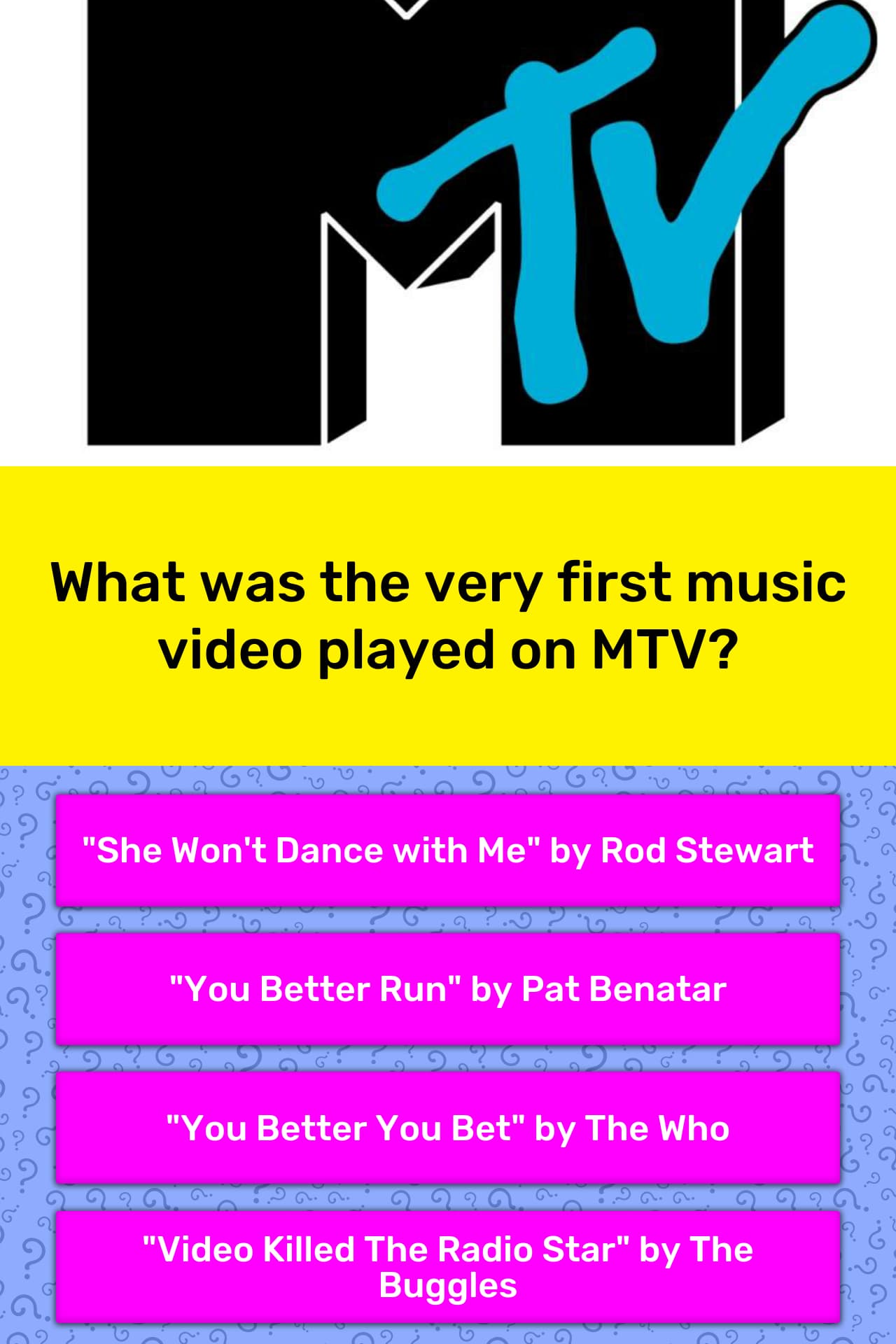 What Was The Very First Music Video Trivia Answers Quizzclub