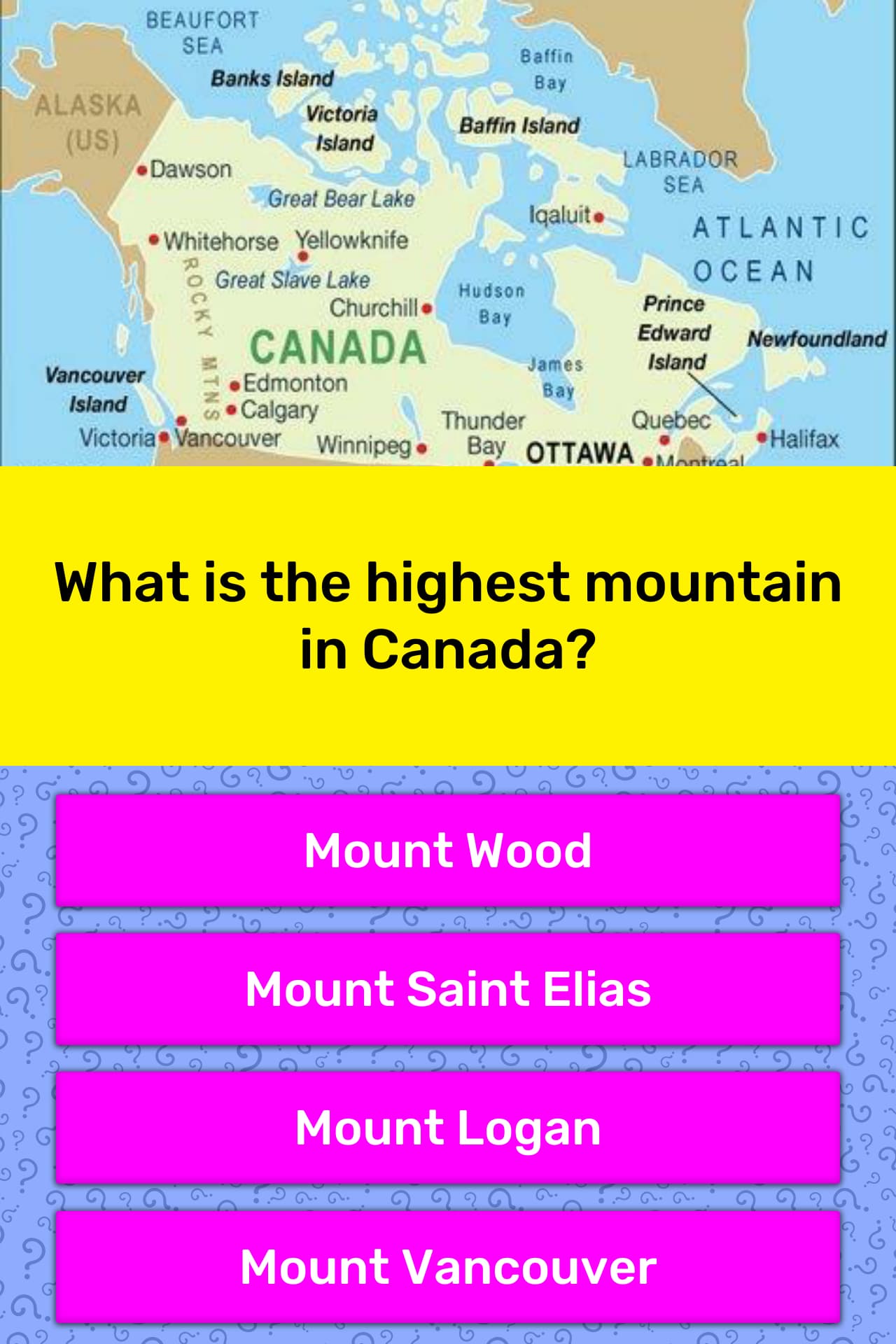 What Is The Highest Mountain In Canada Trivia Questions Quizzclub