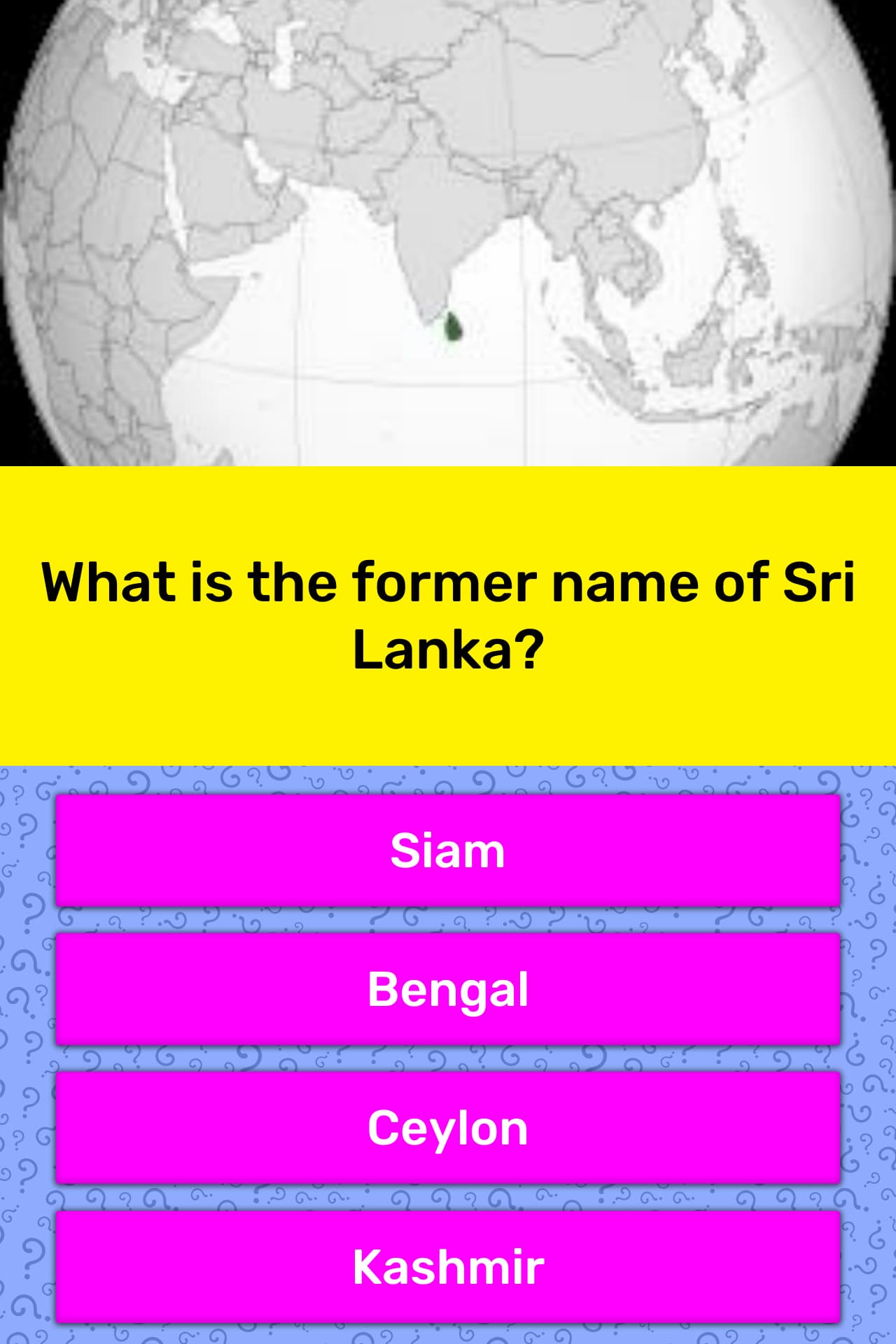 What is the former name of Sri Lanka? Trivia Answers QuizzClub