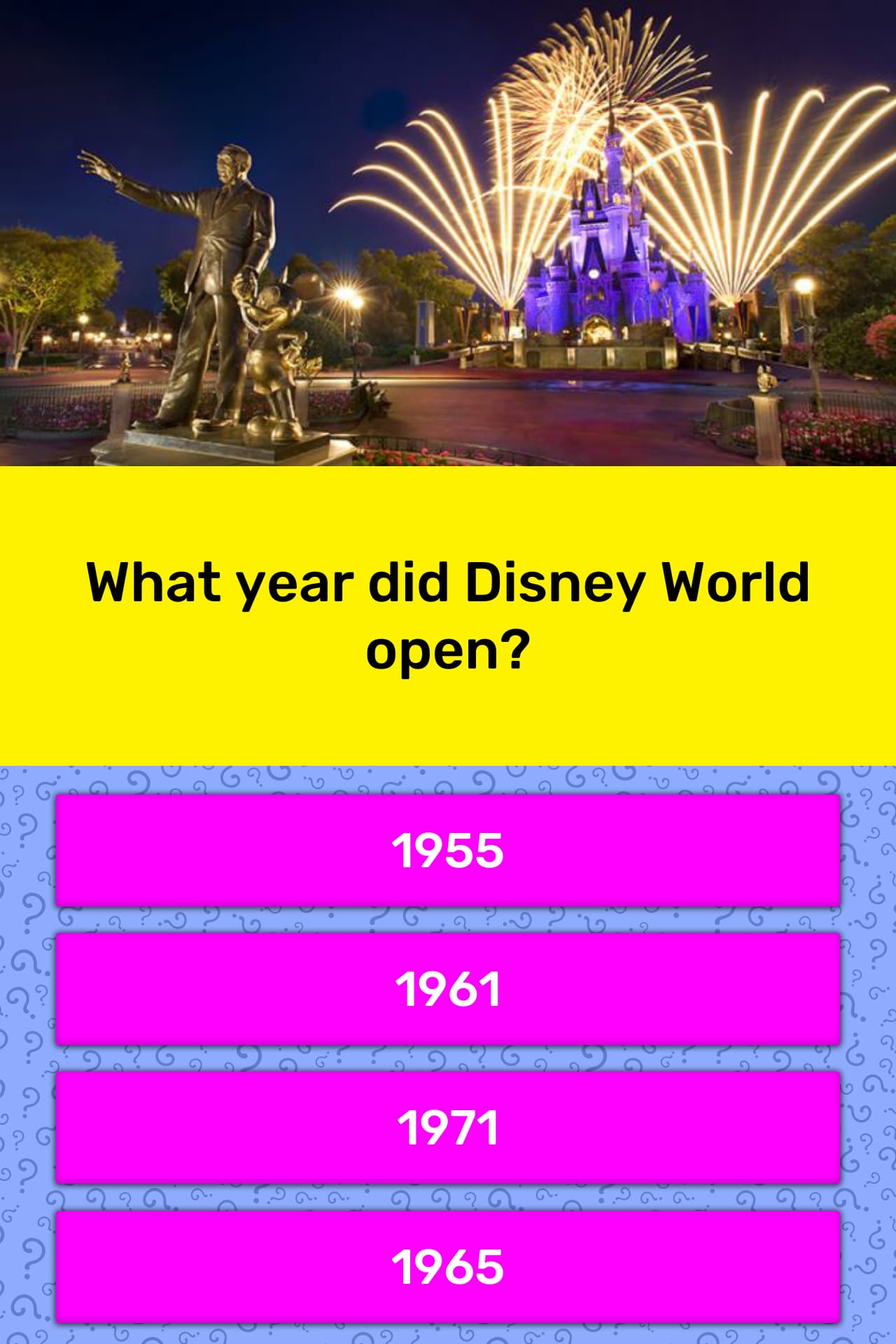 What Year Did Disney World Open Trivia Answers QuizzClub