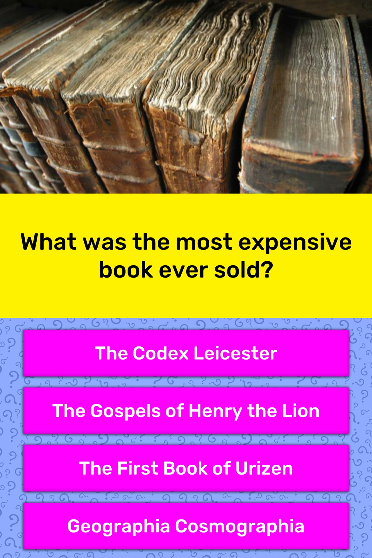 What was the most expensive book... Trivia Questions