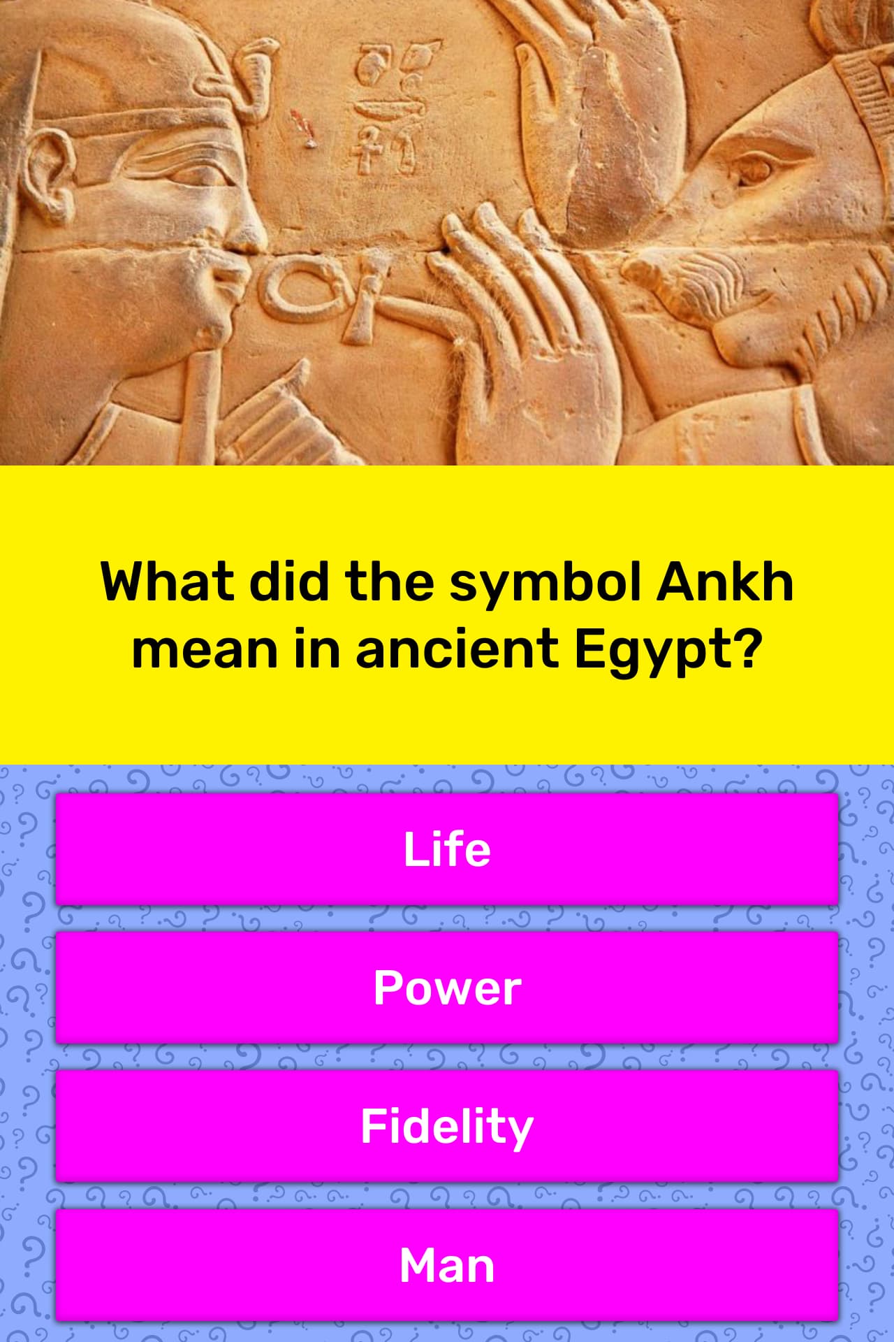 What did the symbol Ankh mean in... Trivia Questions