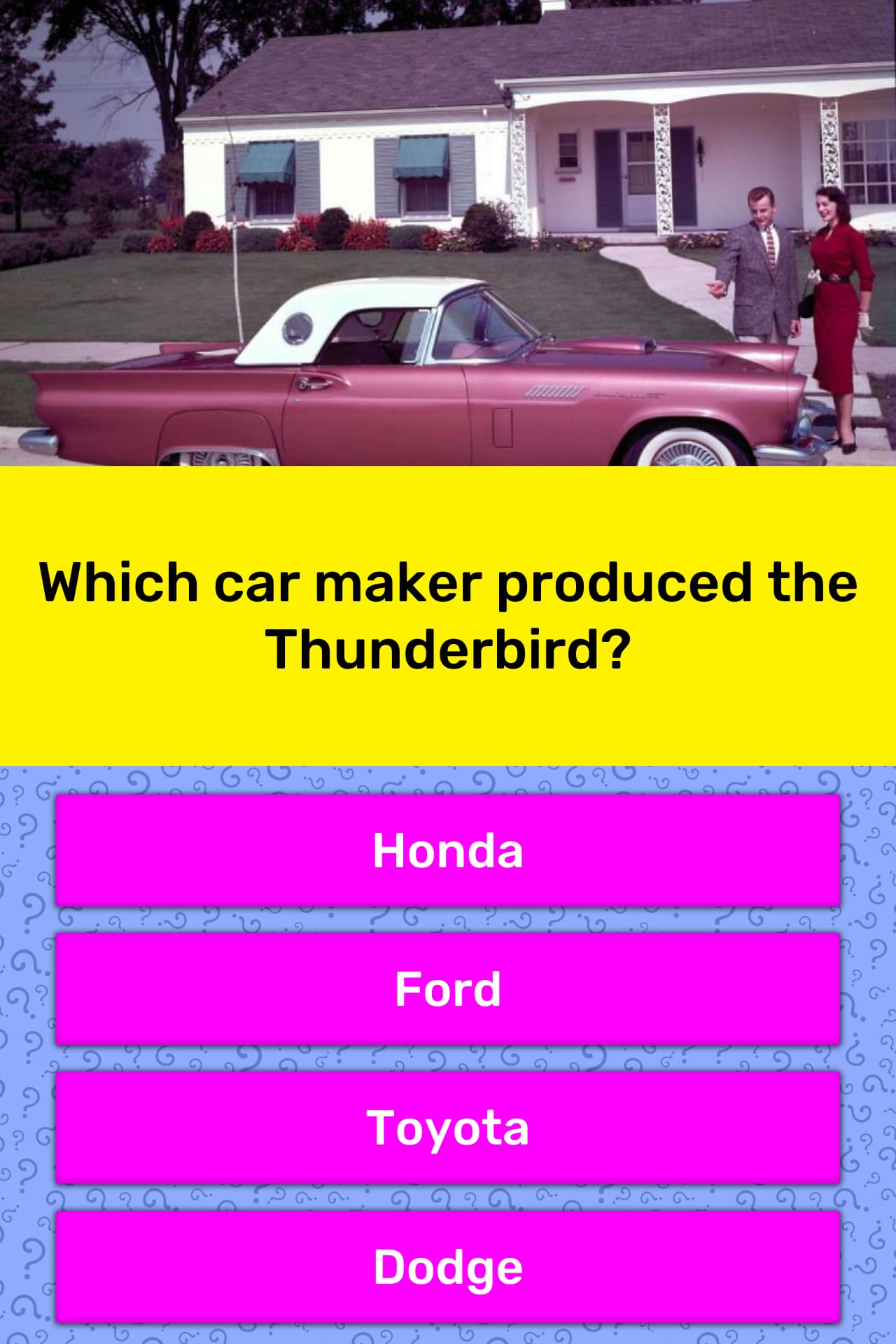 Which Car Maker Produced The Trivia Questions Quizzclub