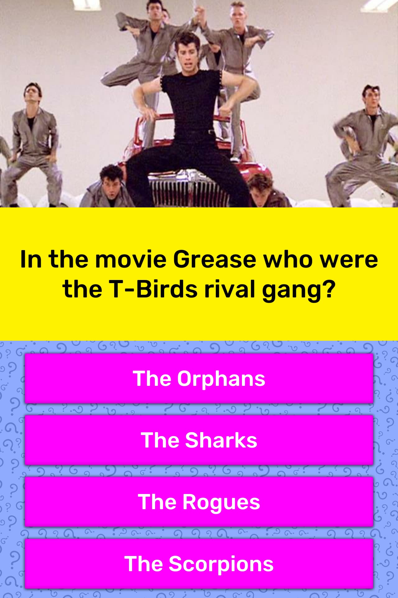 In The Movie Grease Who Were The Trivia Answers Quizzclub