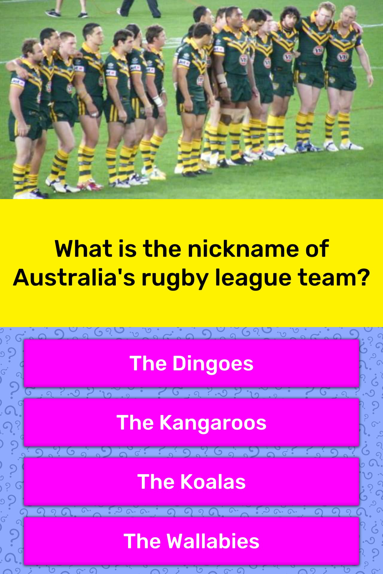 What is the nickname of Australia's... Trivia Answers
