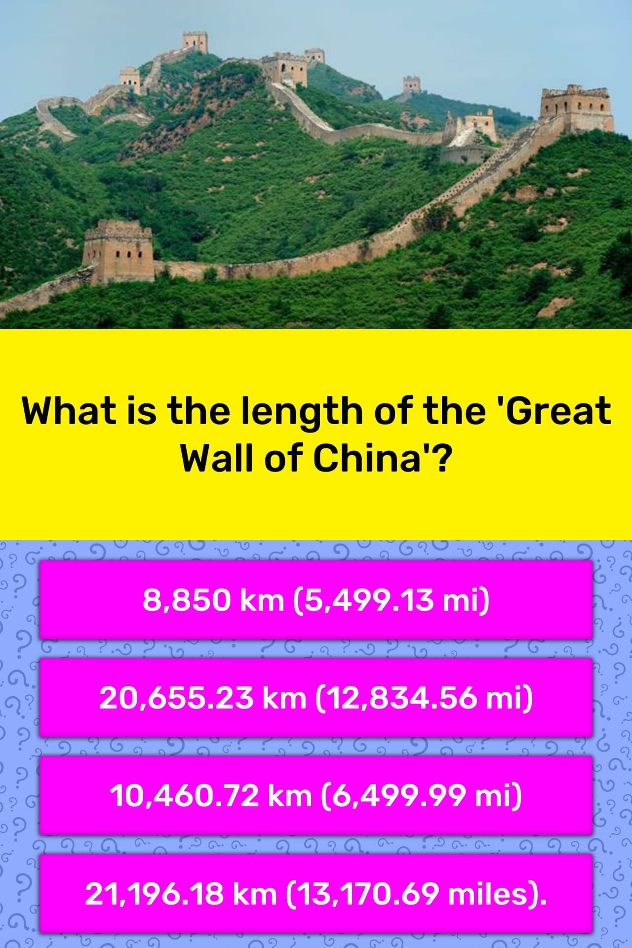 What Is The Length Of The Great Trivia Answers Quizzclub