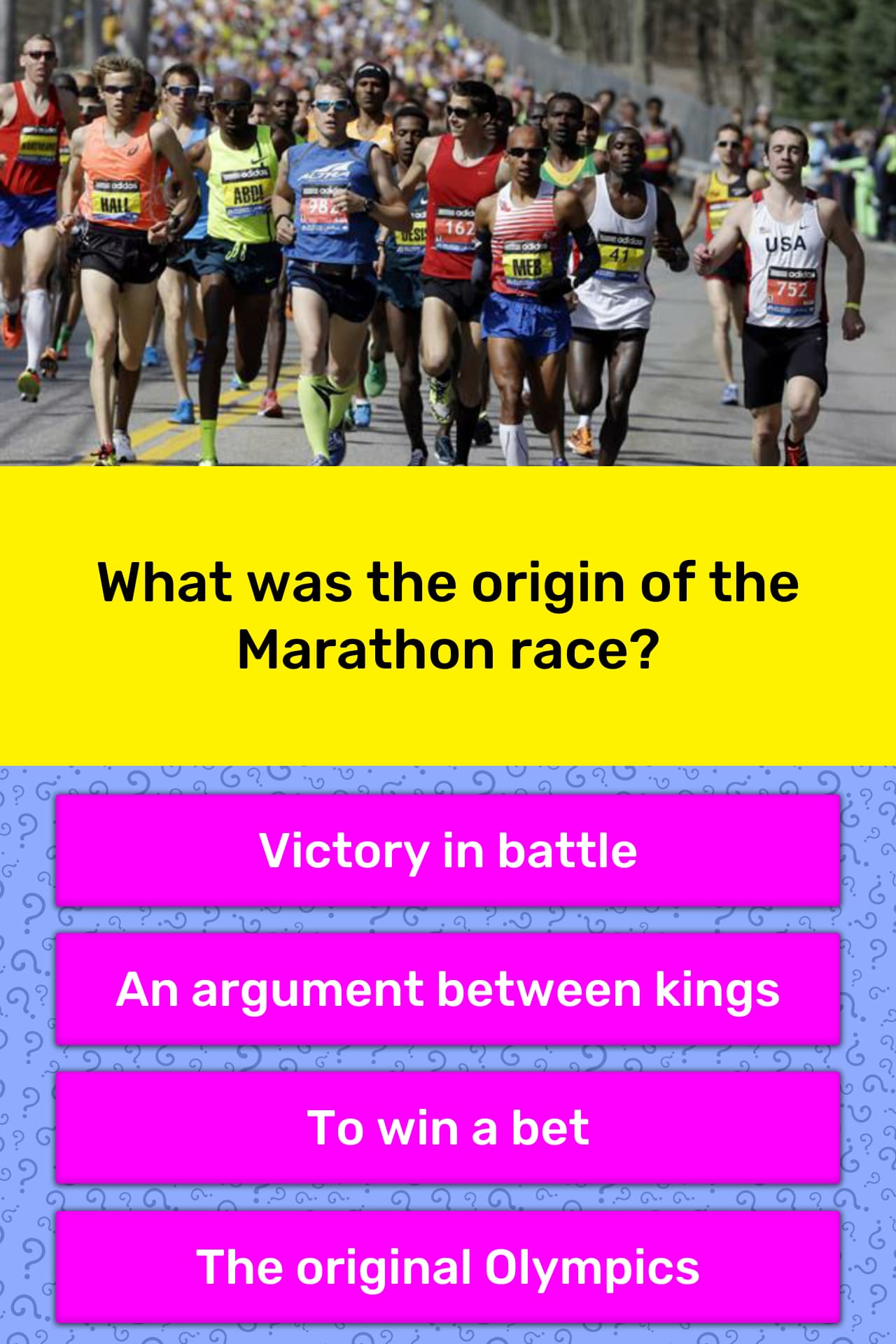 What Was The Origin Of The Marathon Trivia Questions QuizzClub