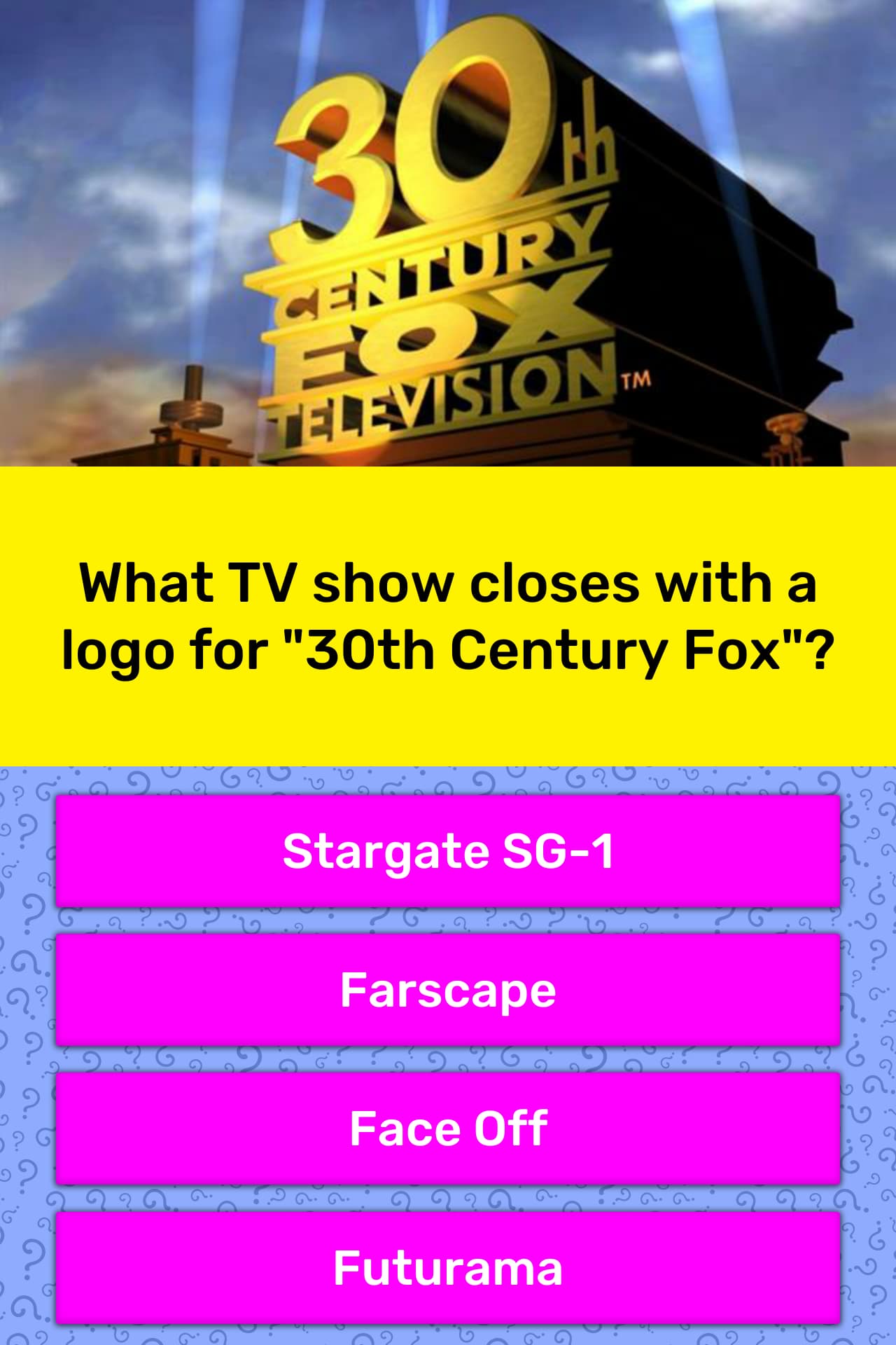 What Tv Show Closes With A Logo For Trivia Answers Quizzclub - 30th century fox roblox