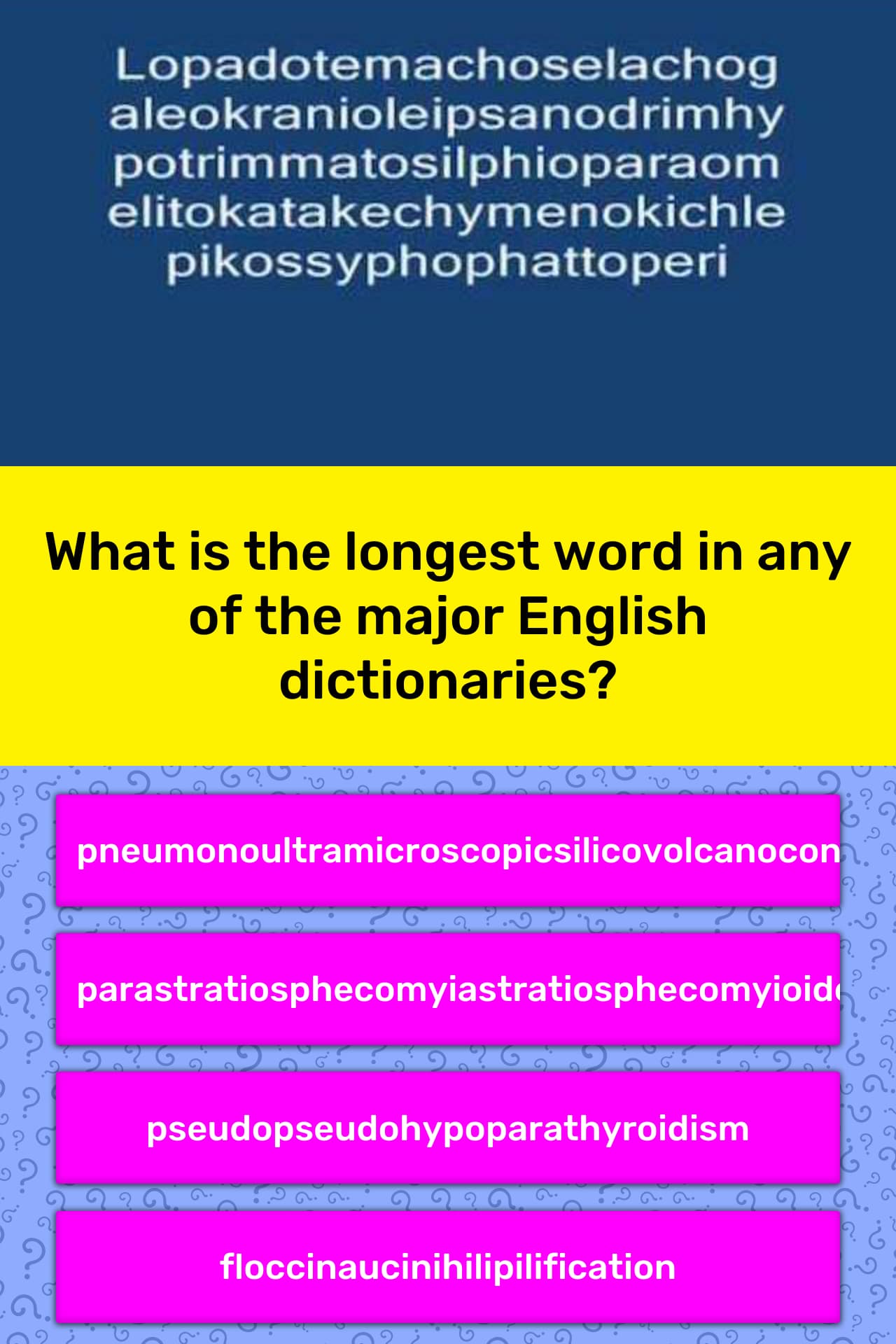 What Is The Longest Word In Any Of Trivia Answers Quizzclub