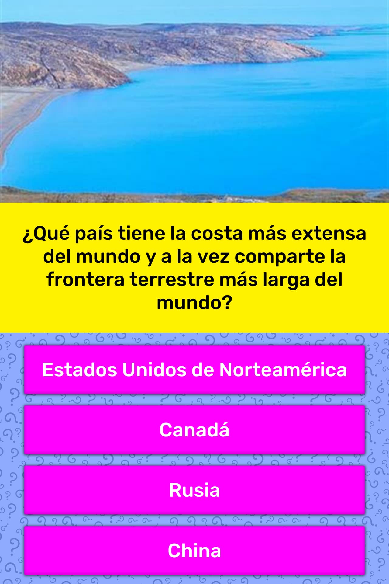 ¿Qué país tiene la costa más extensa... Las Preguntas