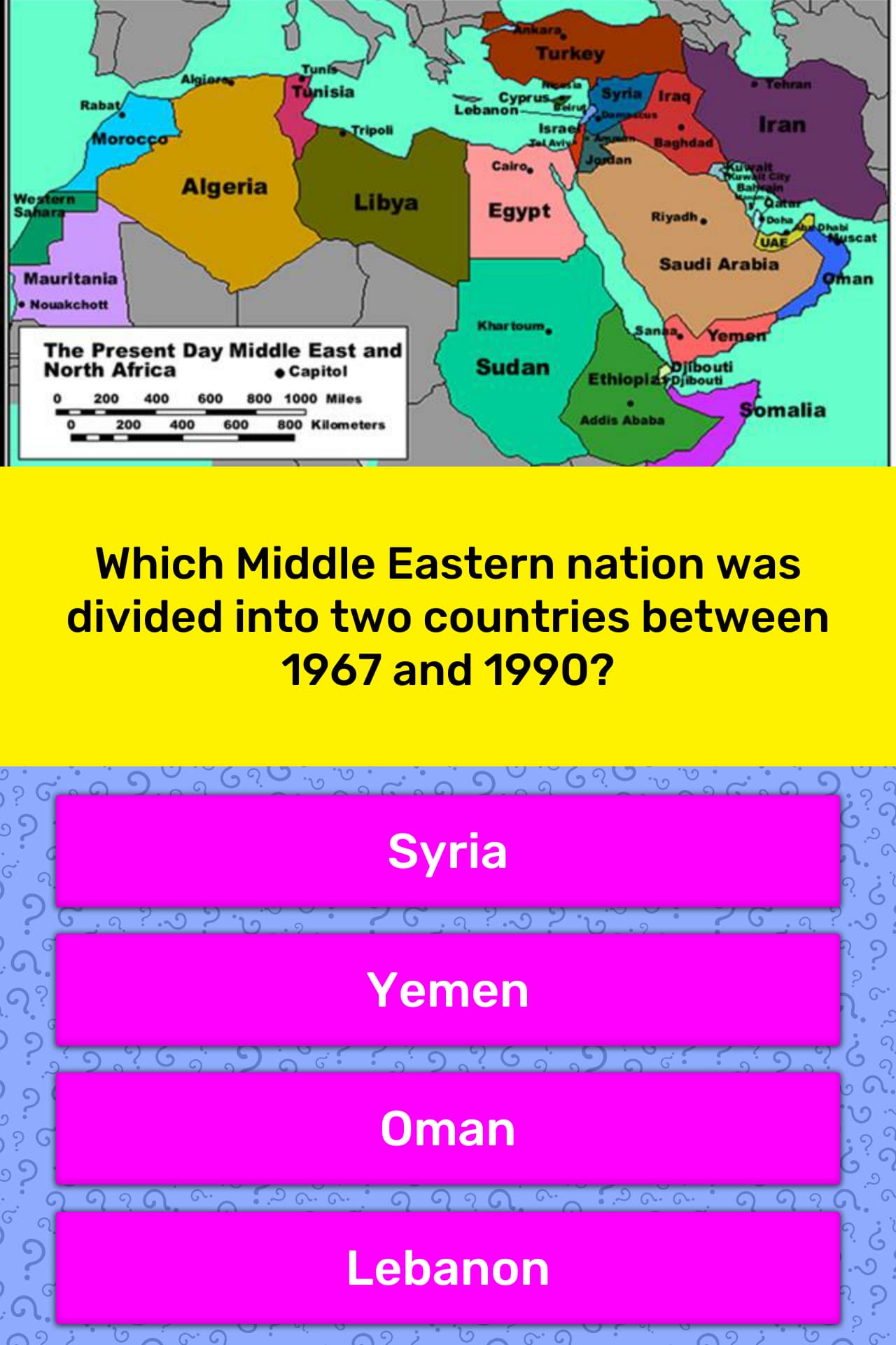 Which Middle Eastern nation was... | Trivia Questions ...