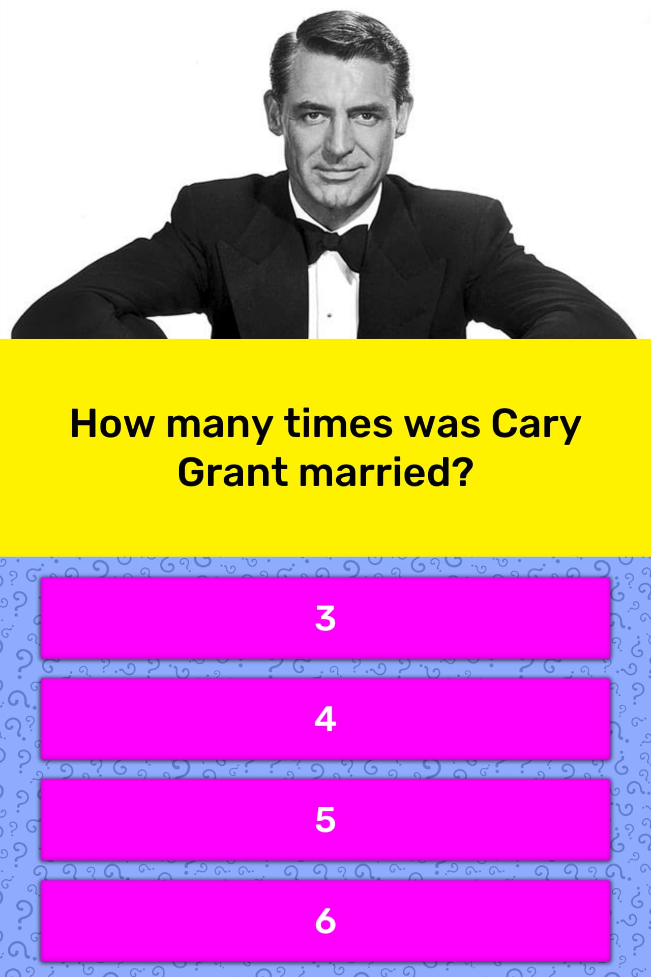 How many times was Cary Grant married? Trivia Answers