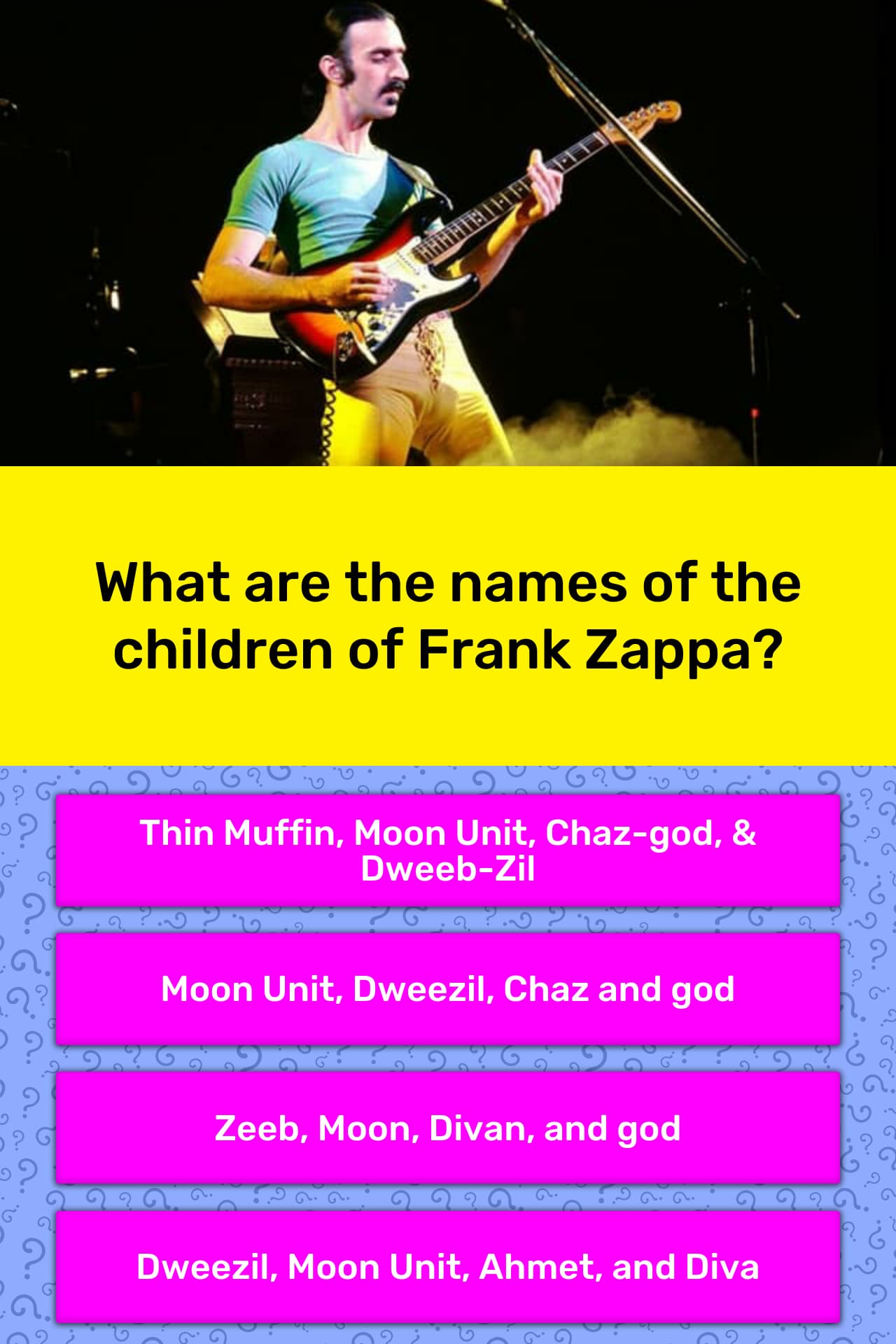 What the names of the children... | Trivia Answers | QuizzClub