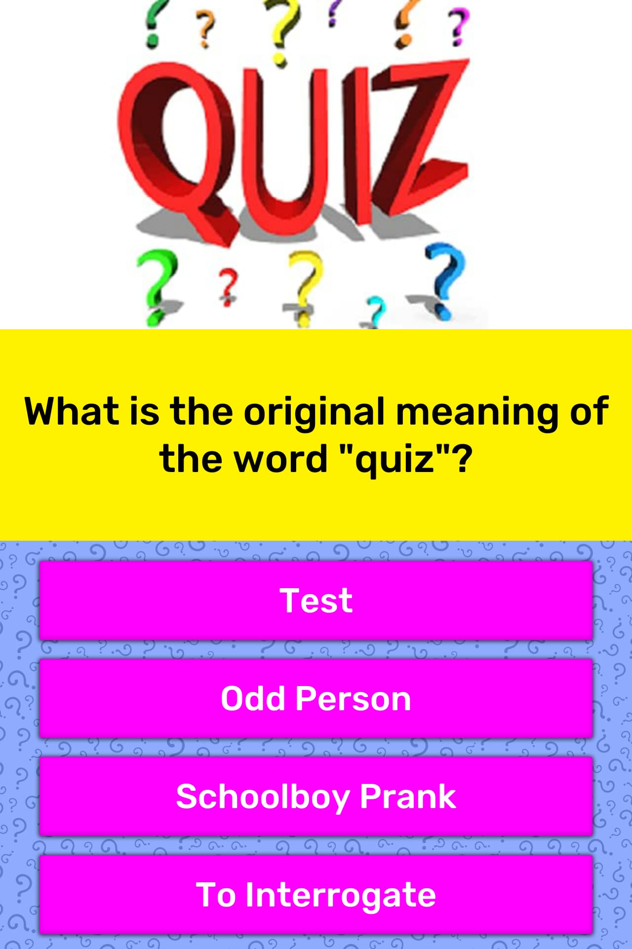 Meaning Of The Word Quiz