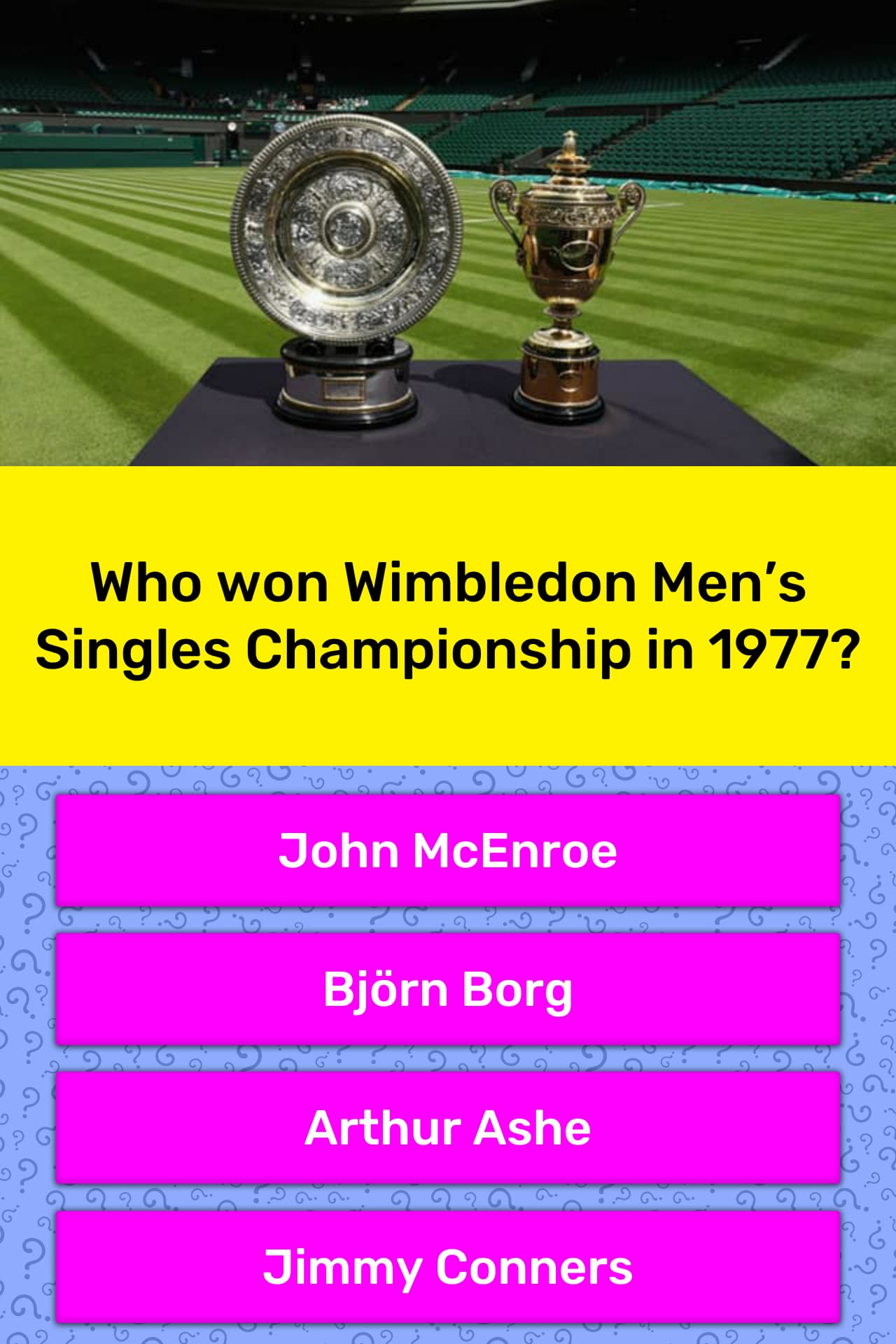 Who won Wimbledon Men's Singles... | Trivia Answers |