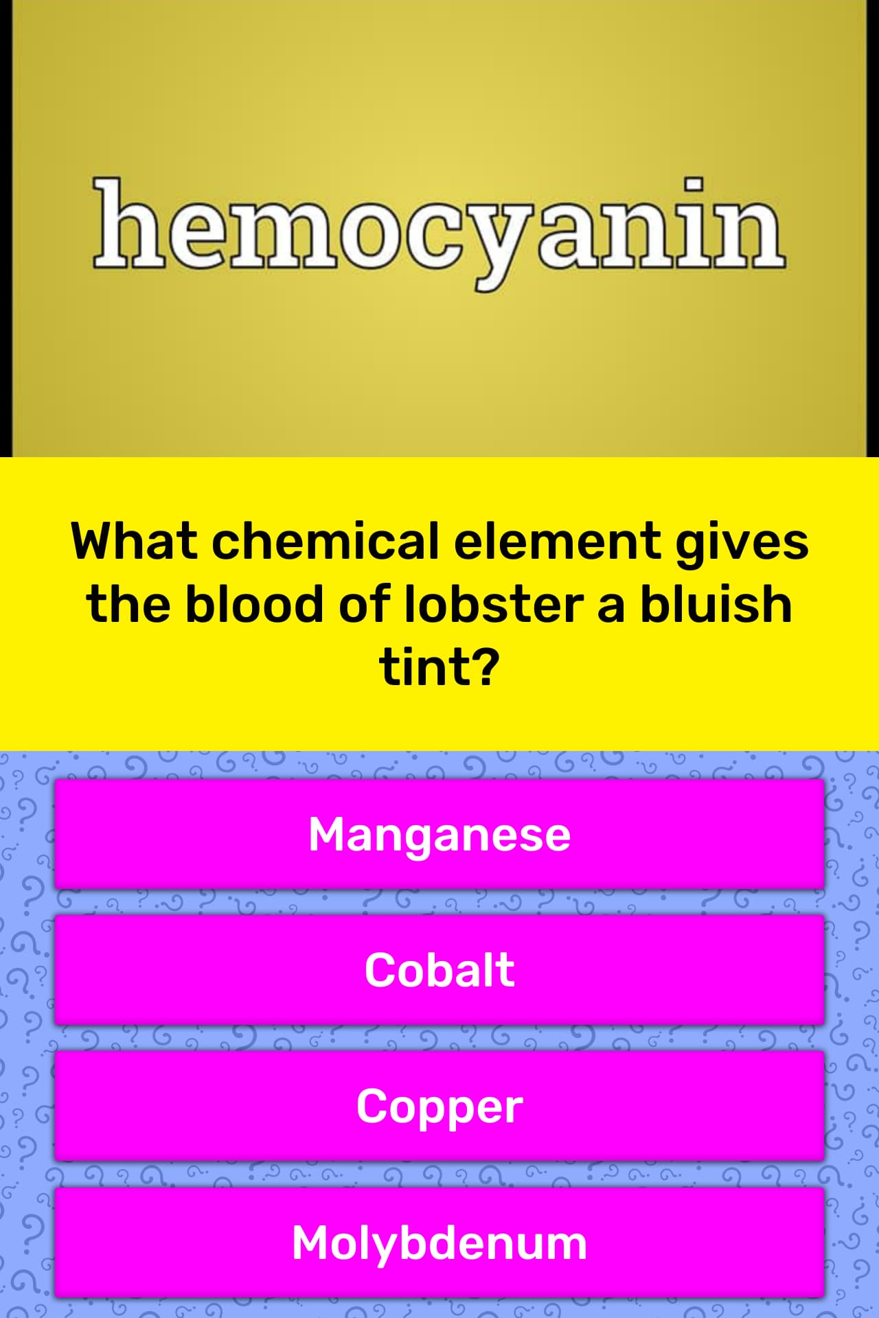 What Chemical Element Gives The Trivia Answers Quizzclub