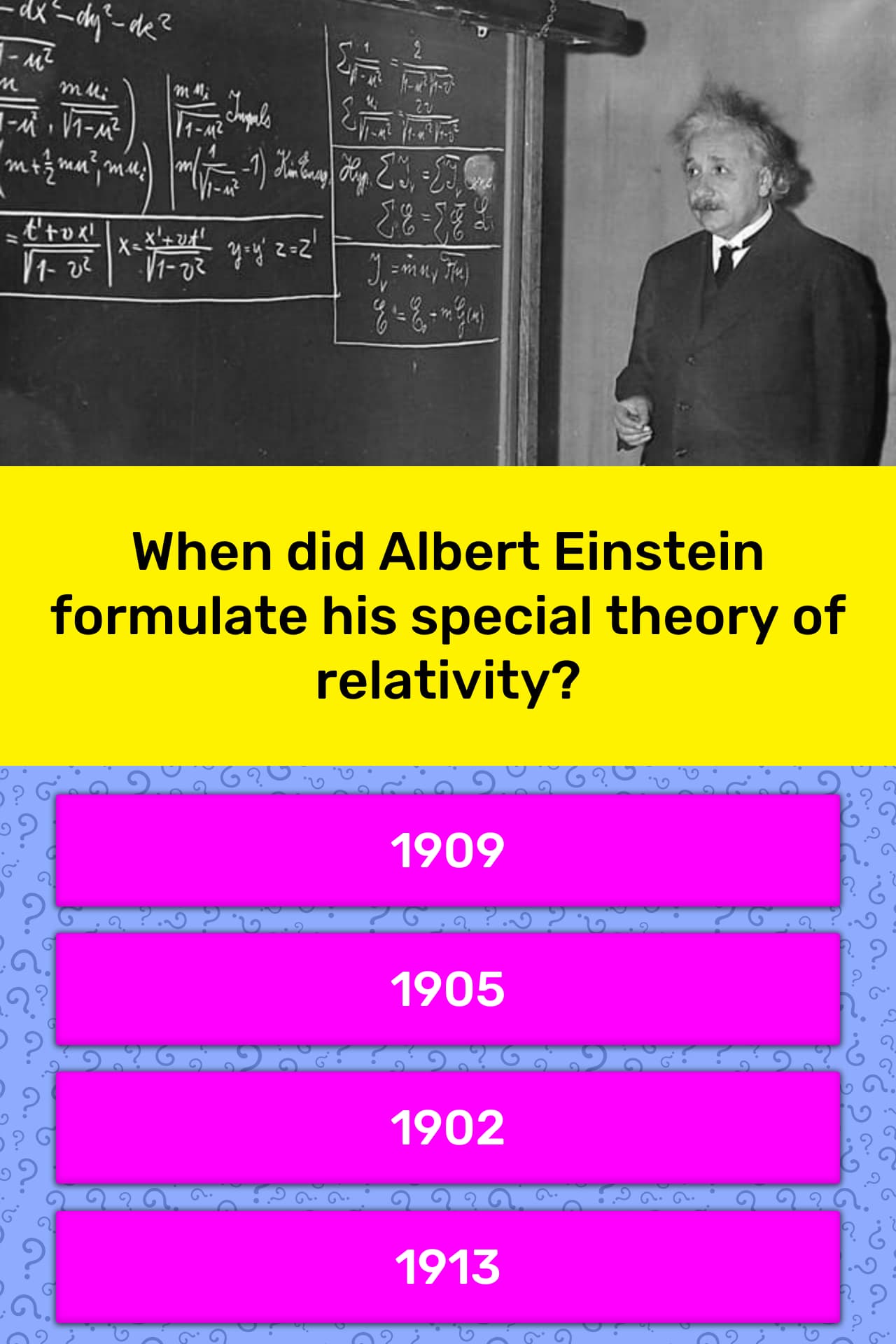 When Did Albert Einstein Formulate Trivia Answers Quizzclub 4465