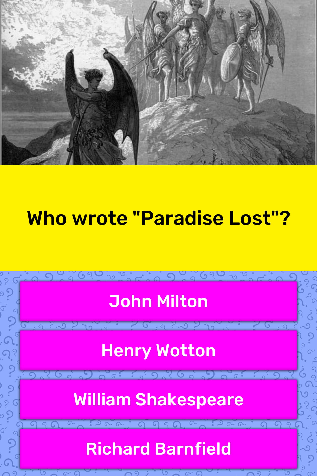 Who Wrote Paradise Lost Trivia Questions QuizzClub