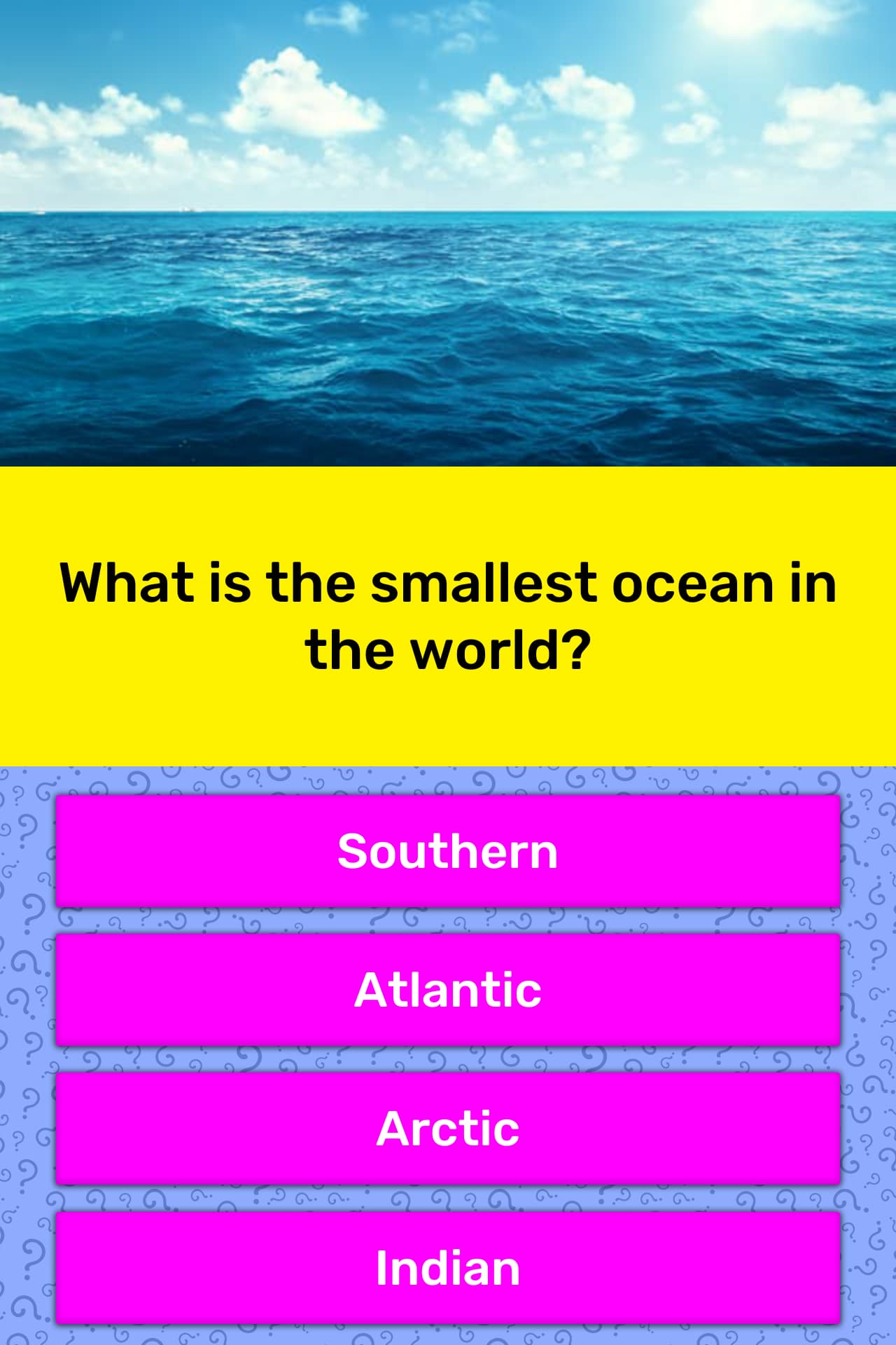 what-is-the-smallest-ocean-in-the-world-trivia-questions