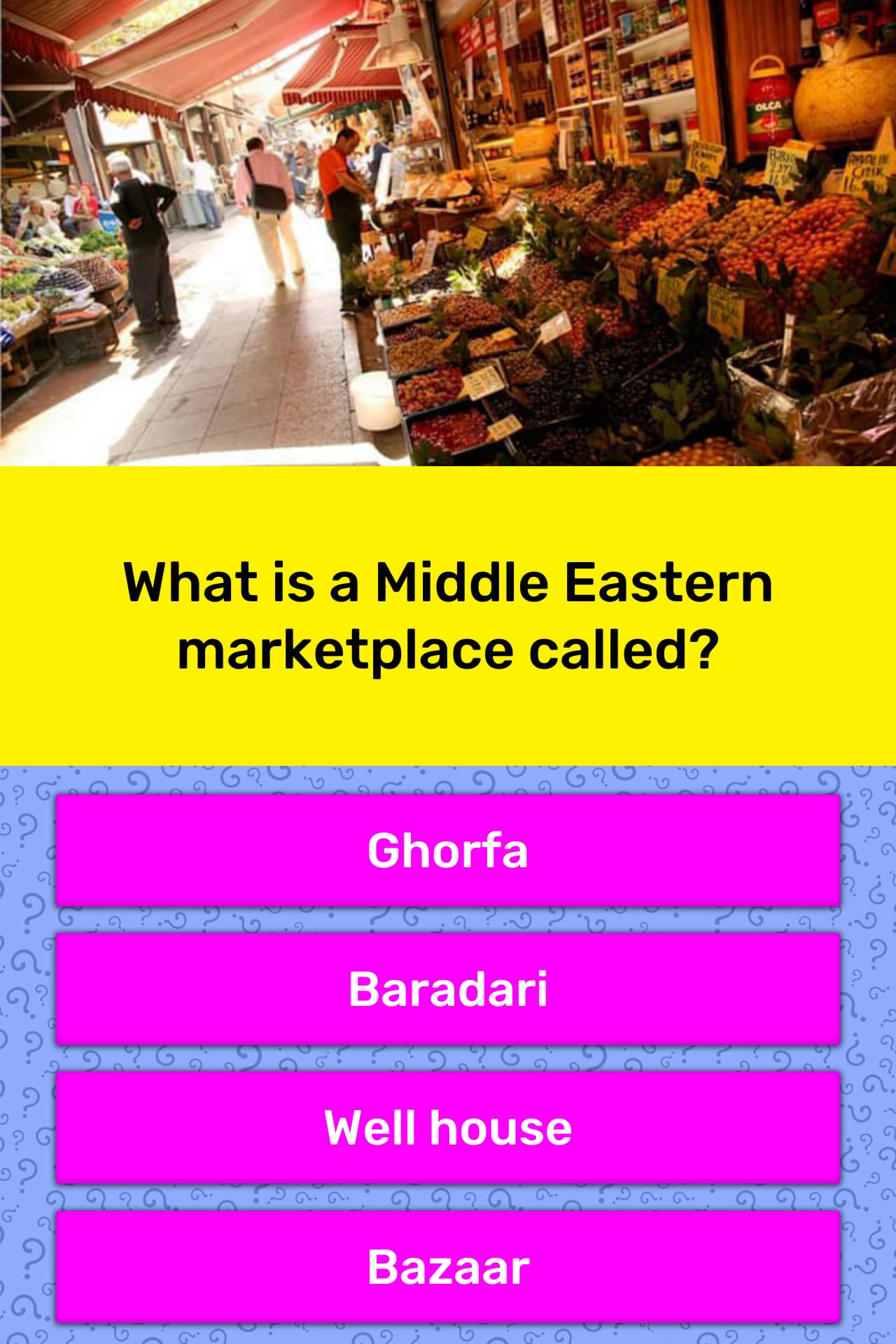 What Is A Middle Eastern Marketplace Trivia Answers Quizzclub What Is A Middle Eastern Marketplace Trivia Answers Quizzclub