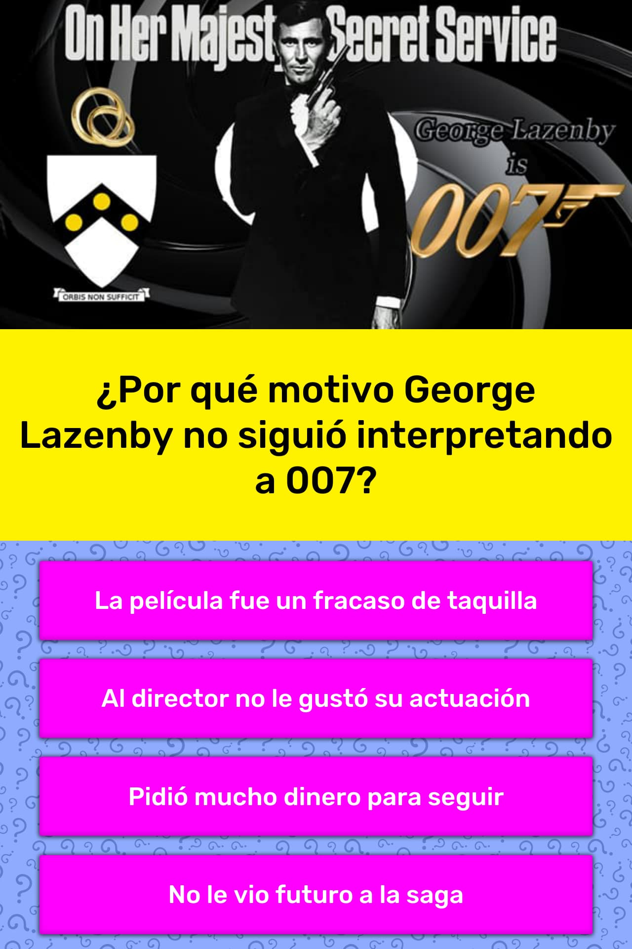 Por Que Motivo George Lazenby No La Respuesta De Trivia