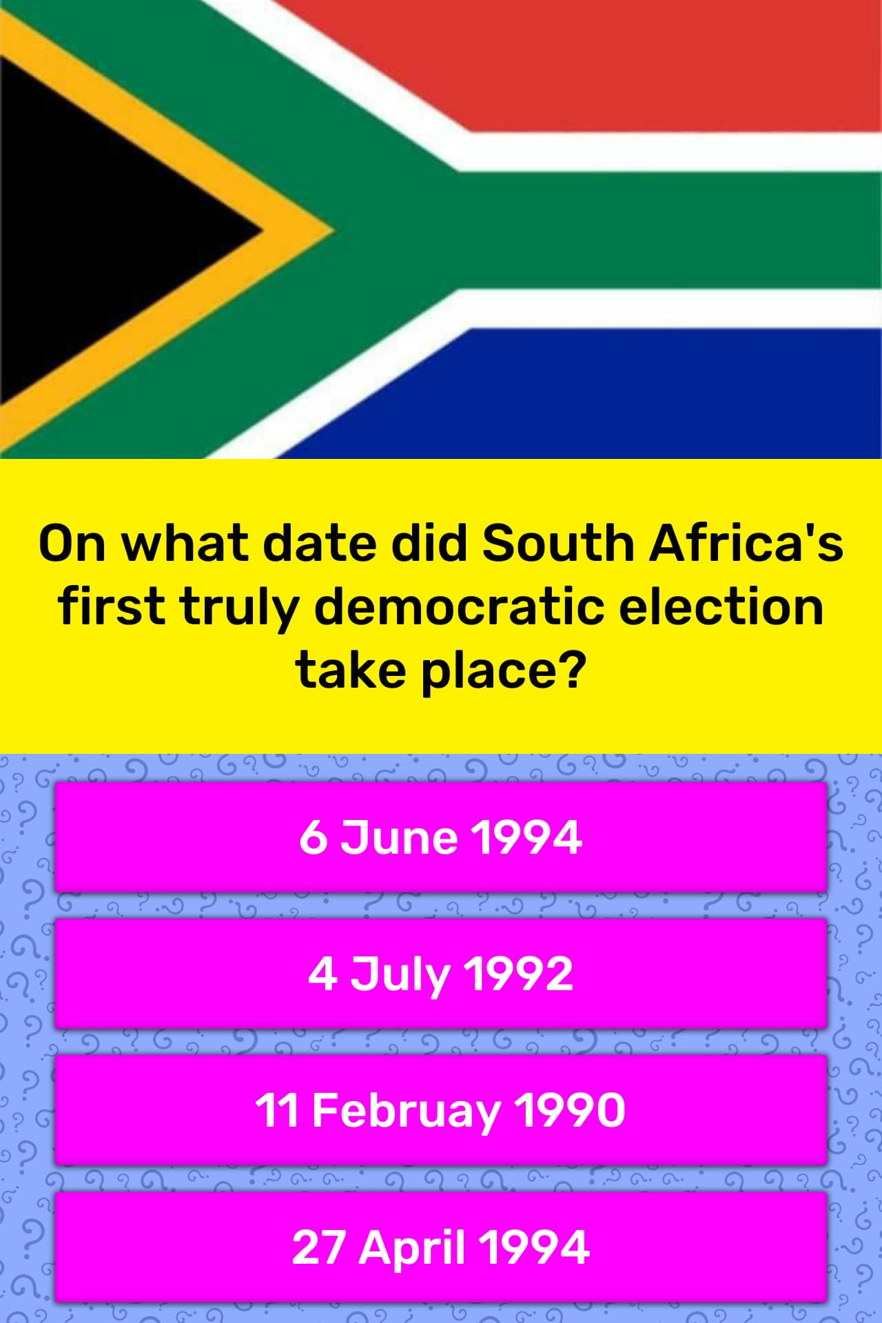 On What Date Did South Africa s Trivia Questions QuizzClub