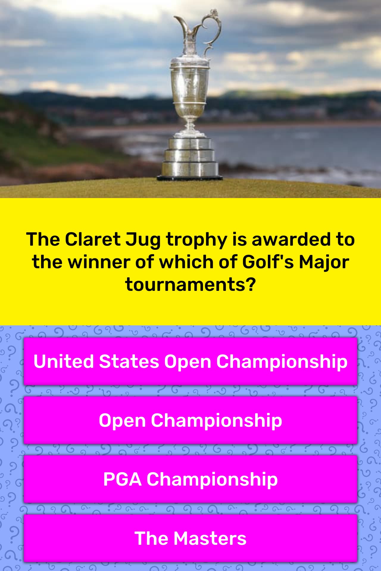 The Claret Jug Trophy Is Awarded To Trivia Answers Quizzclub
