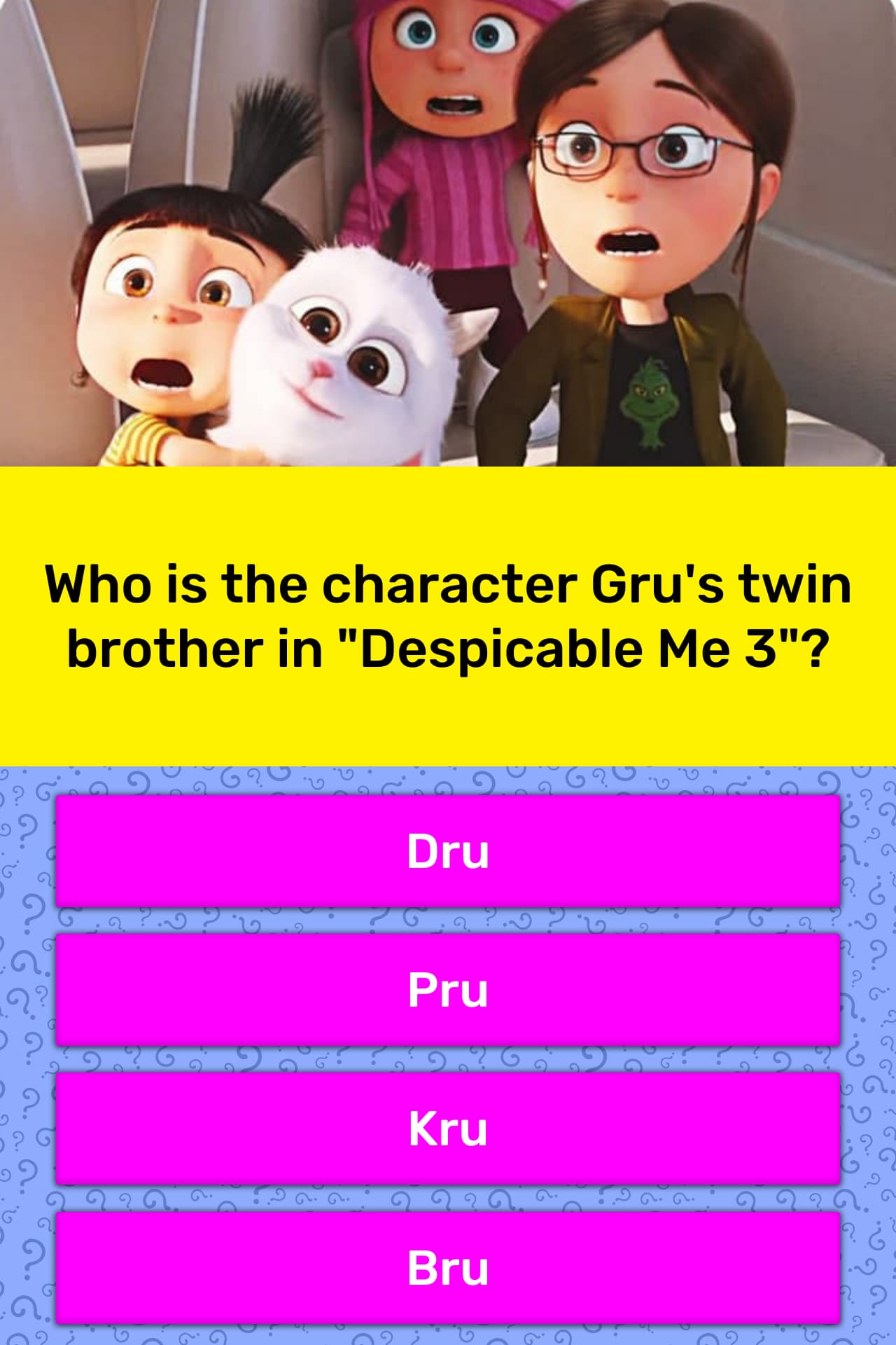 Who Is The Character Gru S Twin Trivia Answers Quizzclub