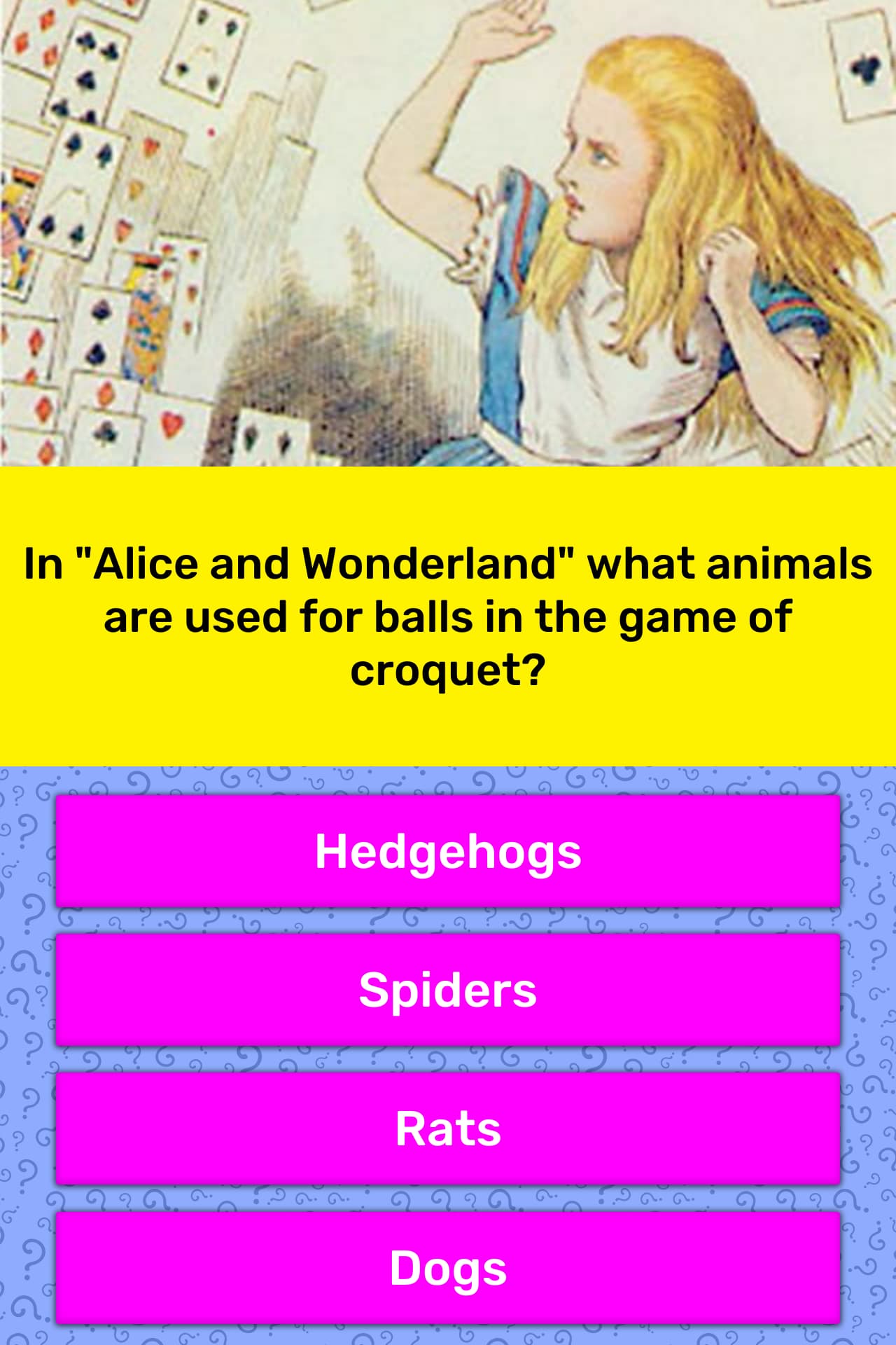 In Alice And Wonderland What Trivia Answers Quizzclub