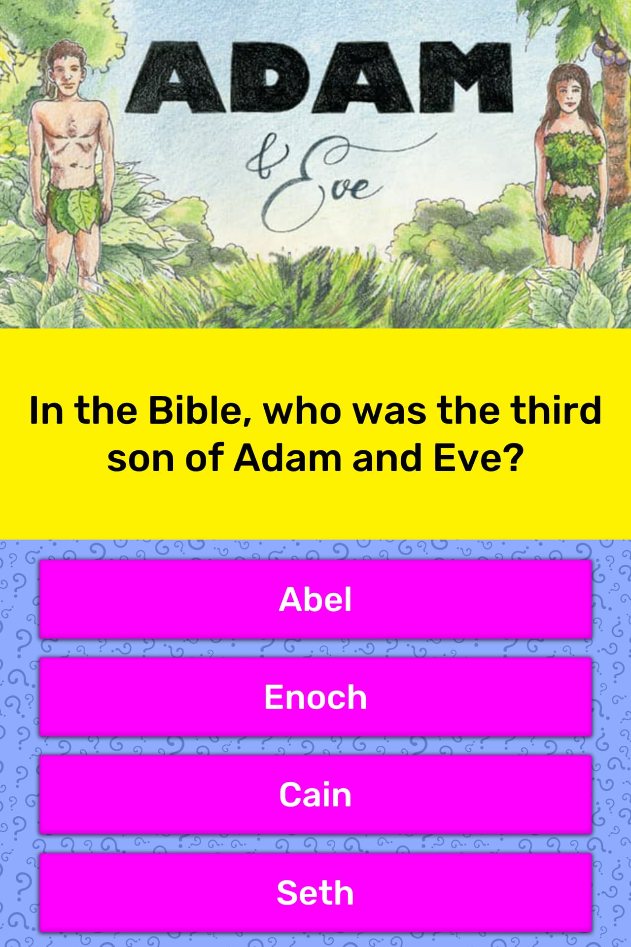 In The Bible Who Was The Third Son Trivia Answers Quizzclub